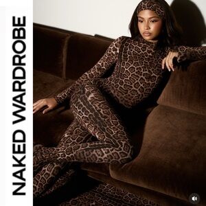 Naked Wardrobe🤎Jumpsuit 🖤🐆 Animal Print~ XS